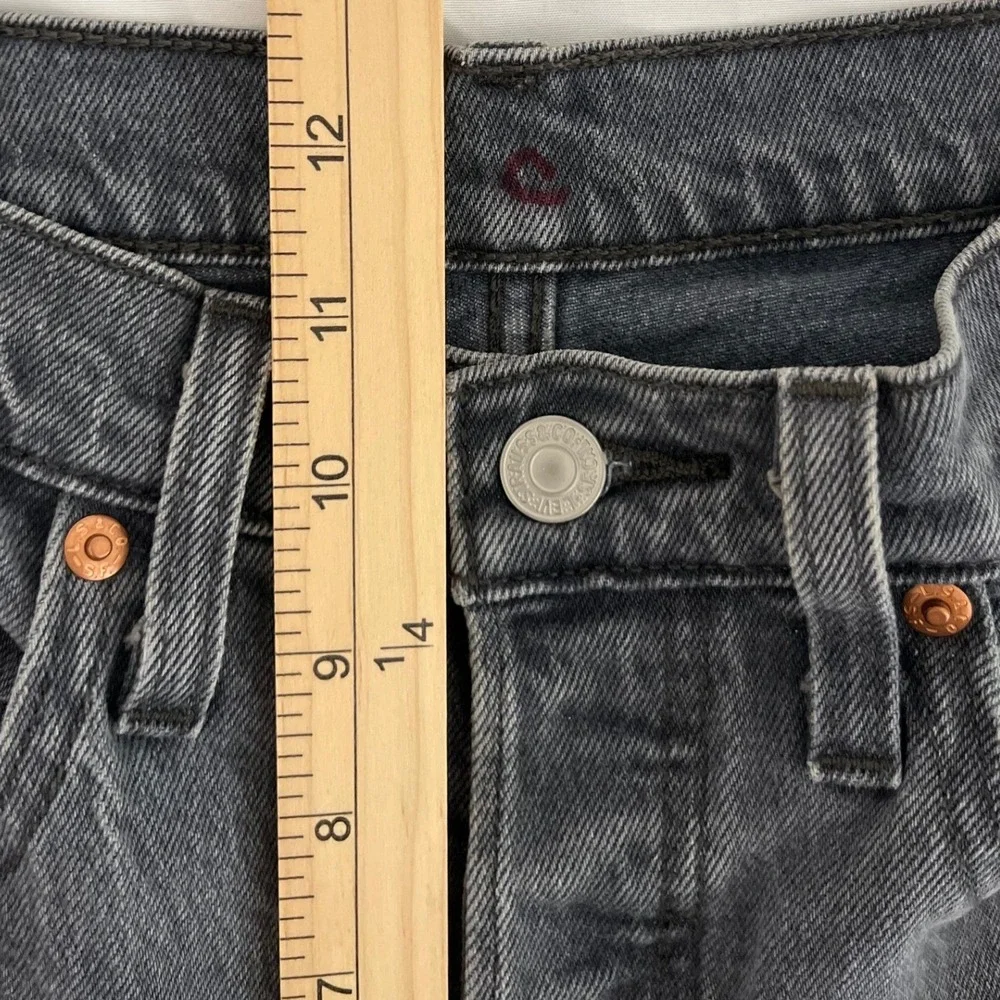 Levi's‎ Premium 501s Skinny Jeans Black Distressed Faded Look Denim Womens 27